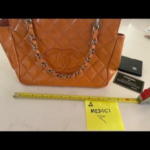 Chanel Patent Tote - orange